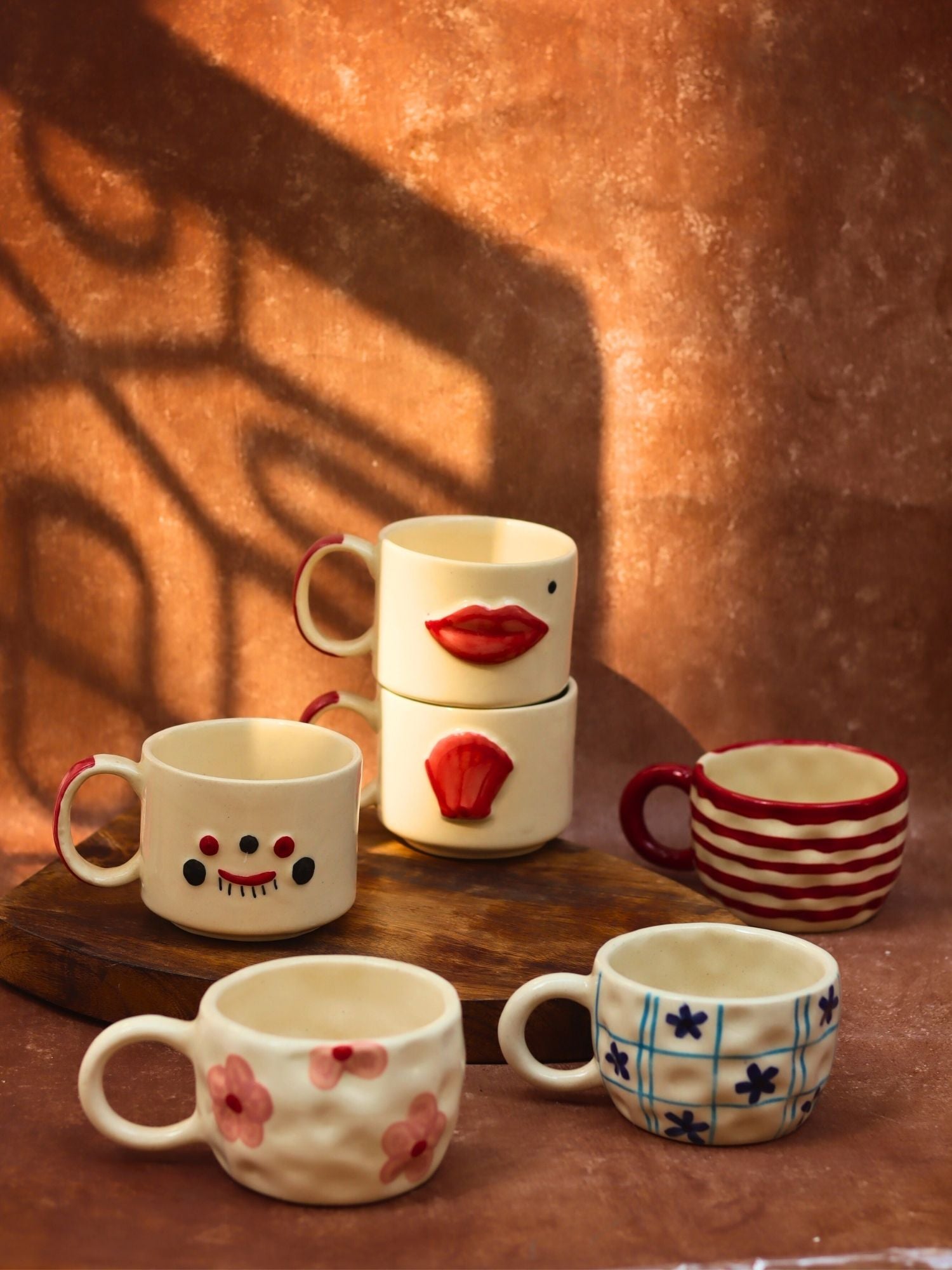 Set of 6 Mug Mood Combo (for the price of 5) handmade in India