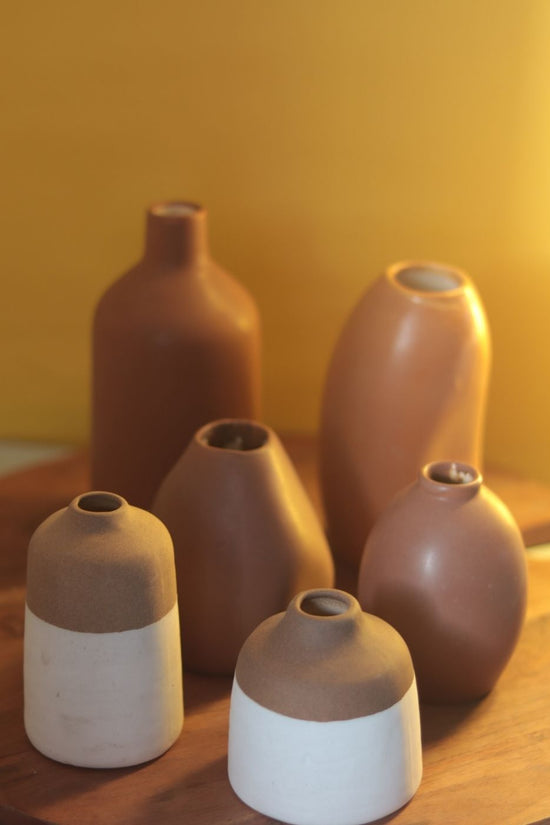 handmade Set of 6 Rustic Elegance Vases (for the price of 5)