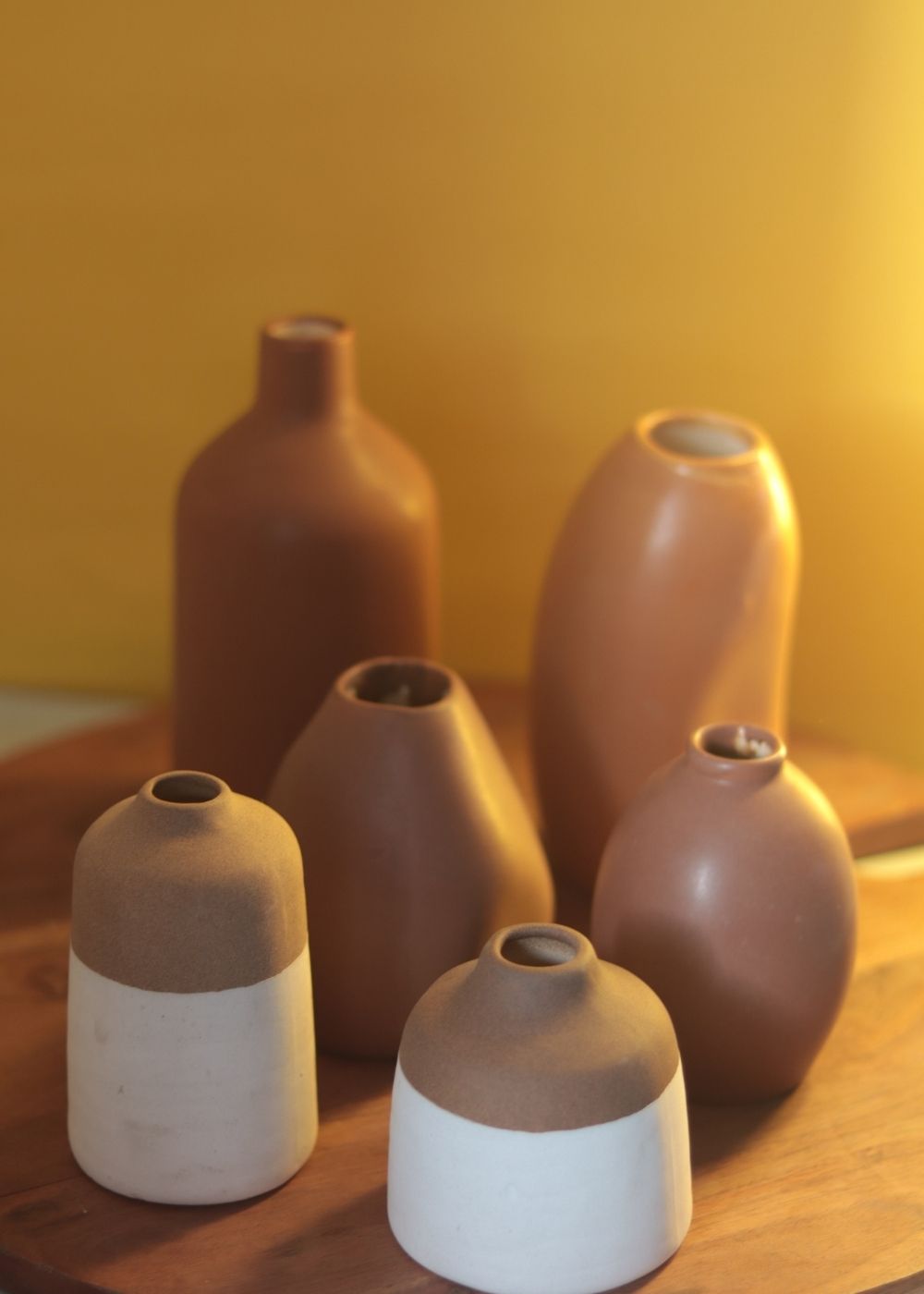 handmade Set of 6 Rustic Elegance Vases (for the price of 5)