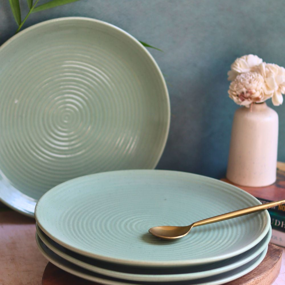 Handmade Set of 4 - Sage Green Dinner Plate
