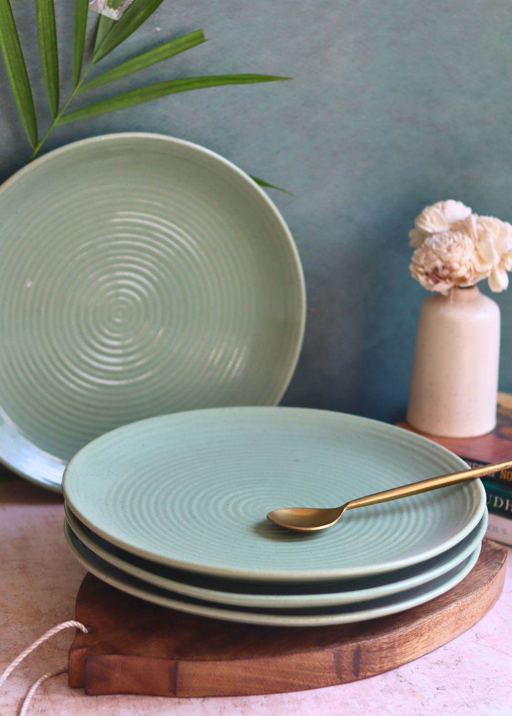 Handmade Set of 4 - Sage Green Dinner Plate