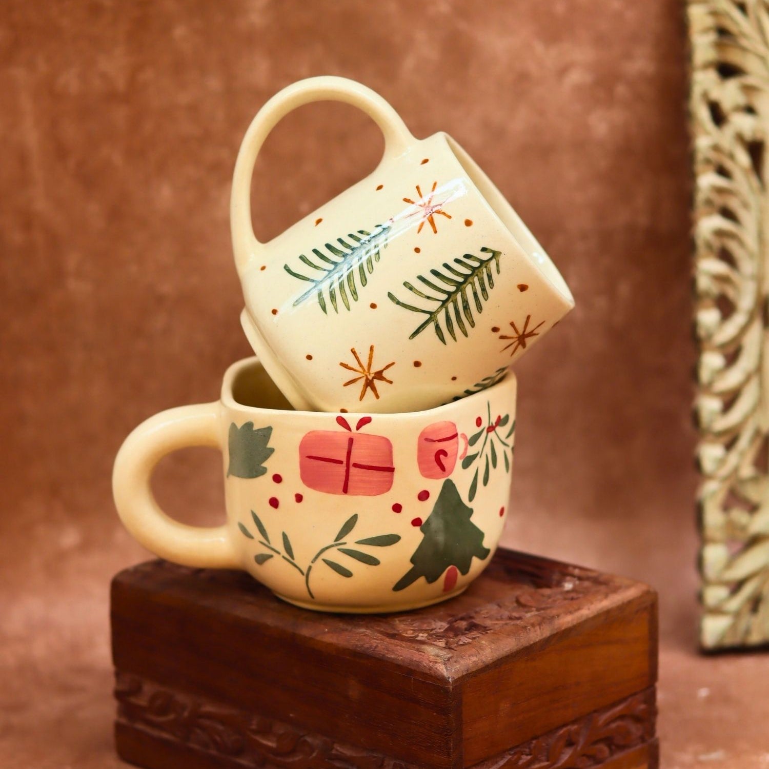 Set of 2 - The X-Mas & Cozy Christmas Mug made by ceramic