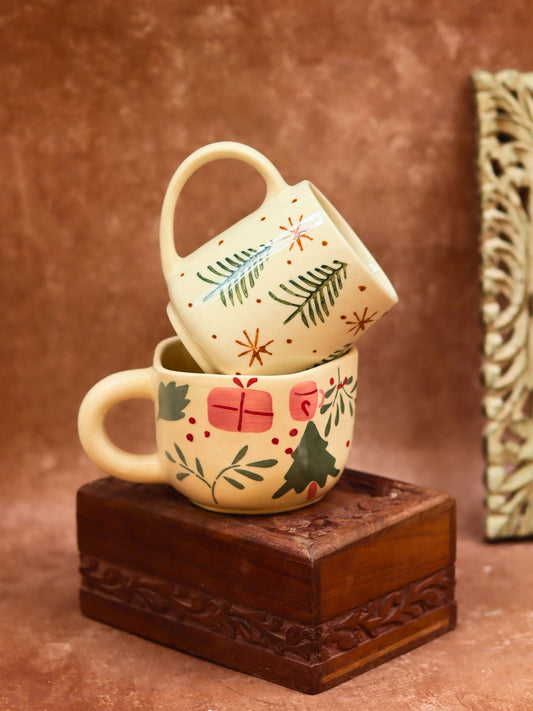 Set of 2 - The X-Mas & Cozy Christmas Mug made by ceramic