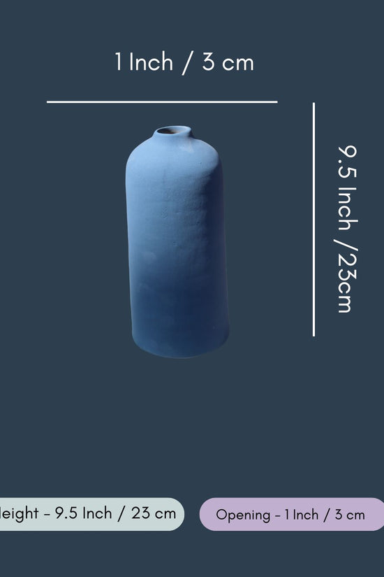 Matte Blue Vase - Tall