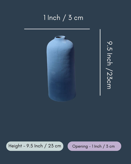 Matte Blue Vase - Tall
