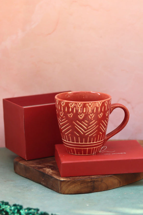 Rust Carved Mug in a Gift Box with premium quality material