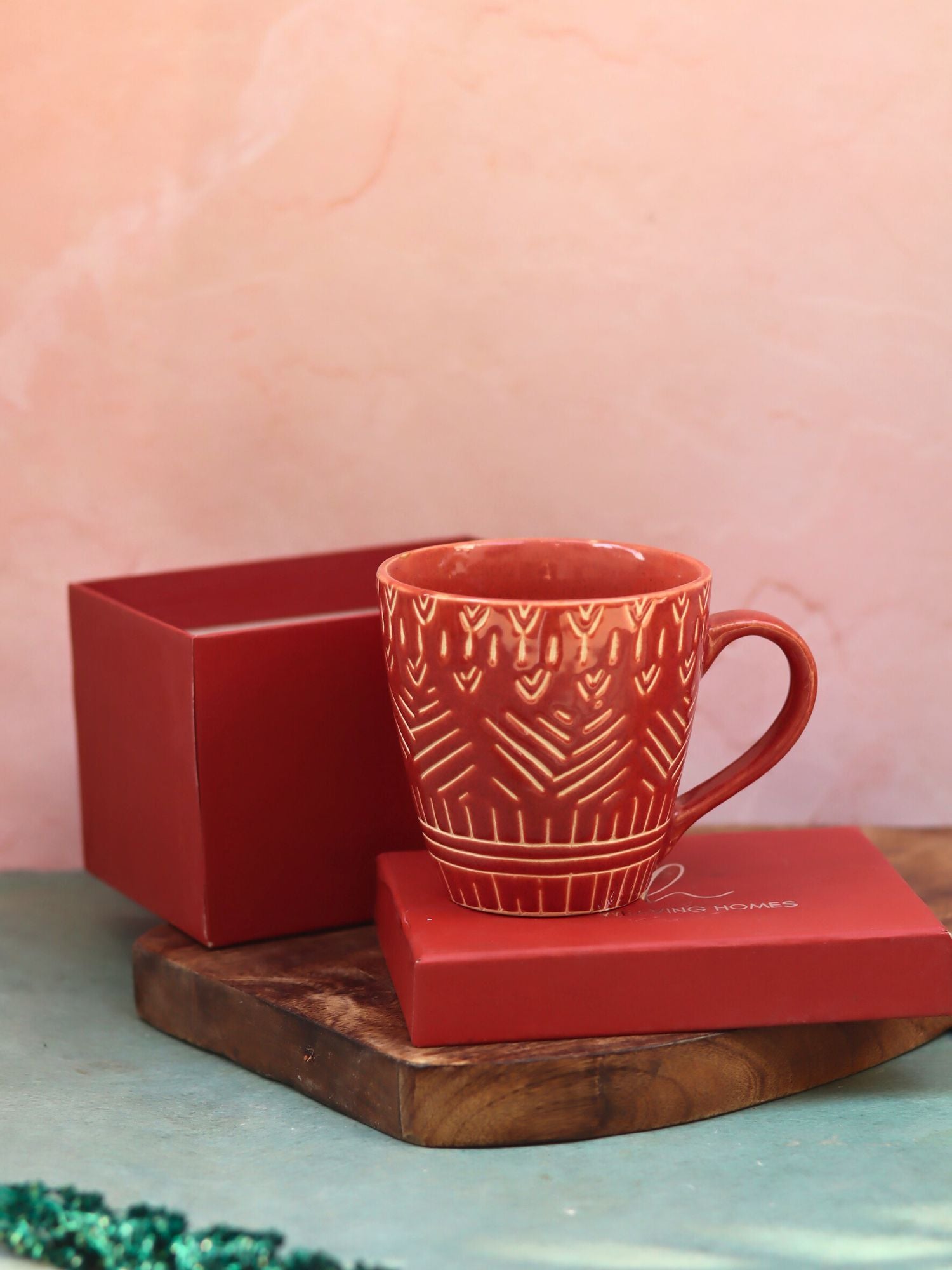 Rust Carved Mug in a Gift Box with premium quality material