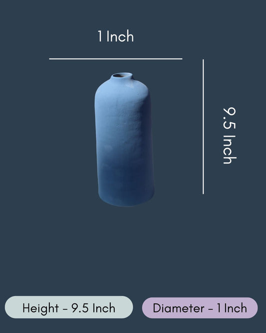 Matte Blue Vase - Tall