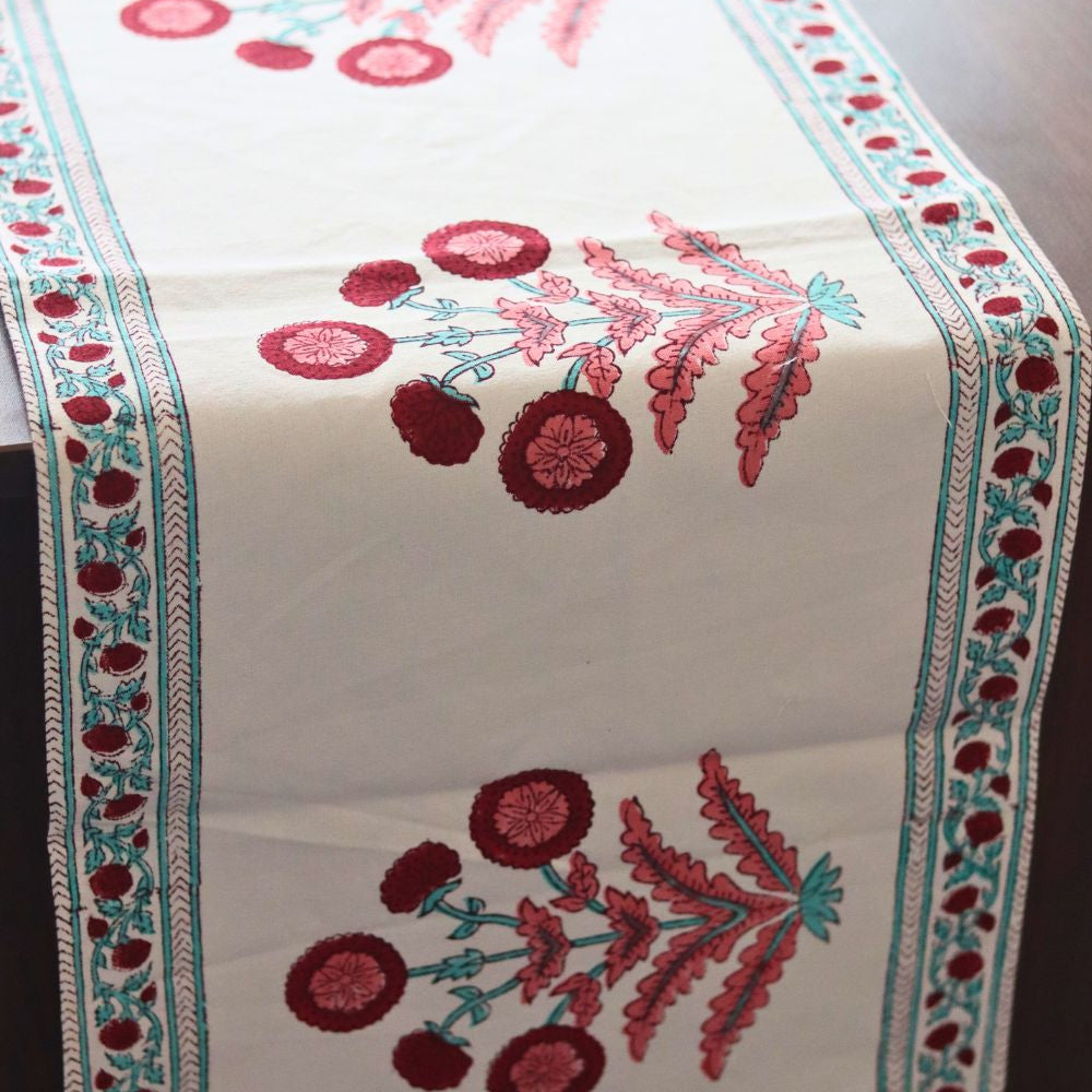 handmade floral dreams table runner