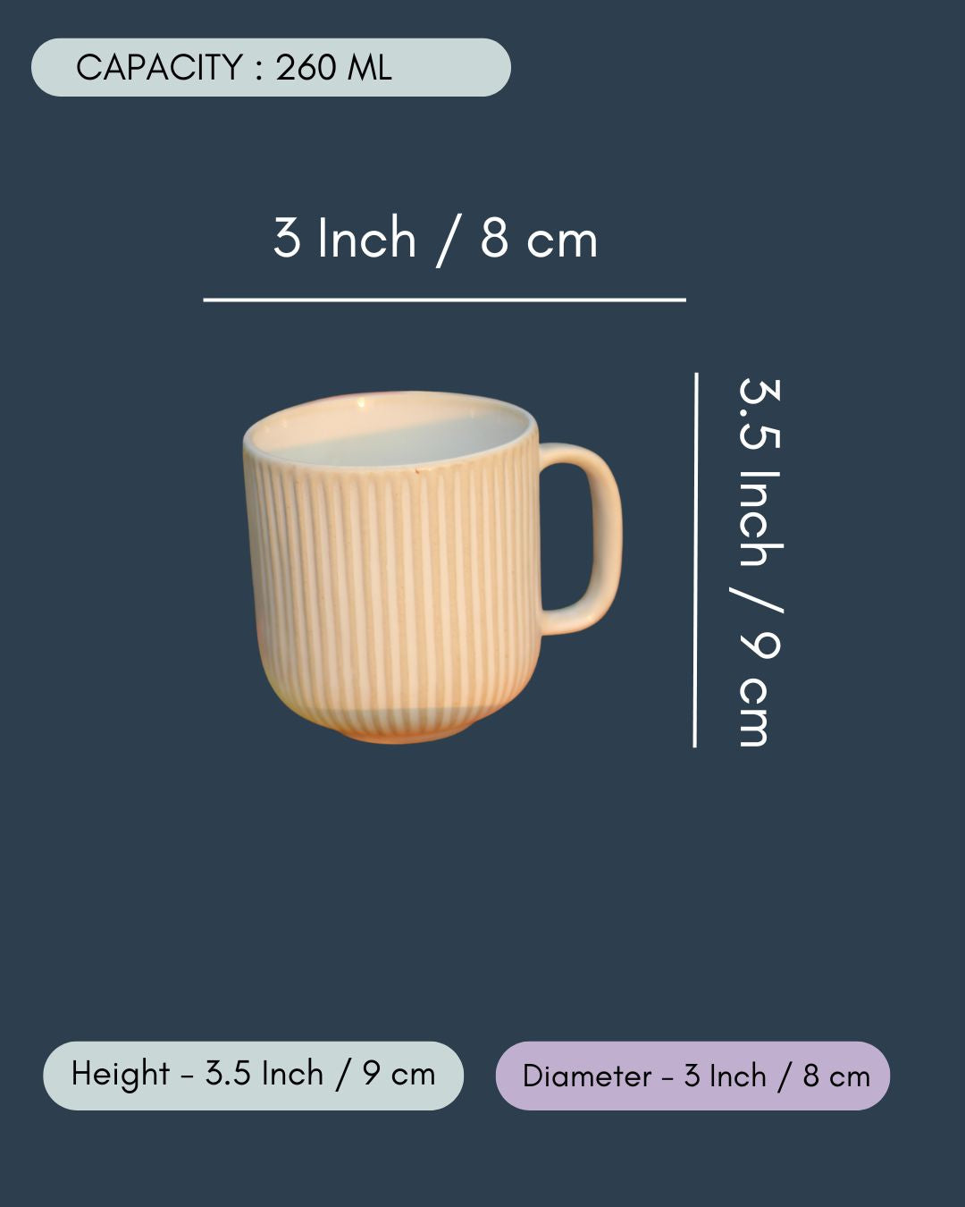 White Lined Mug