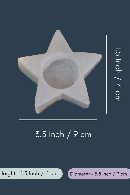 Star Marble Candle Light Holder