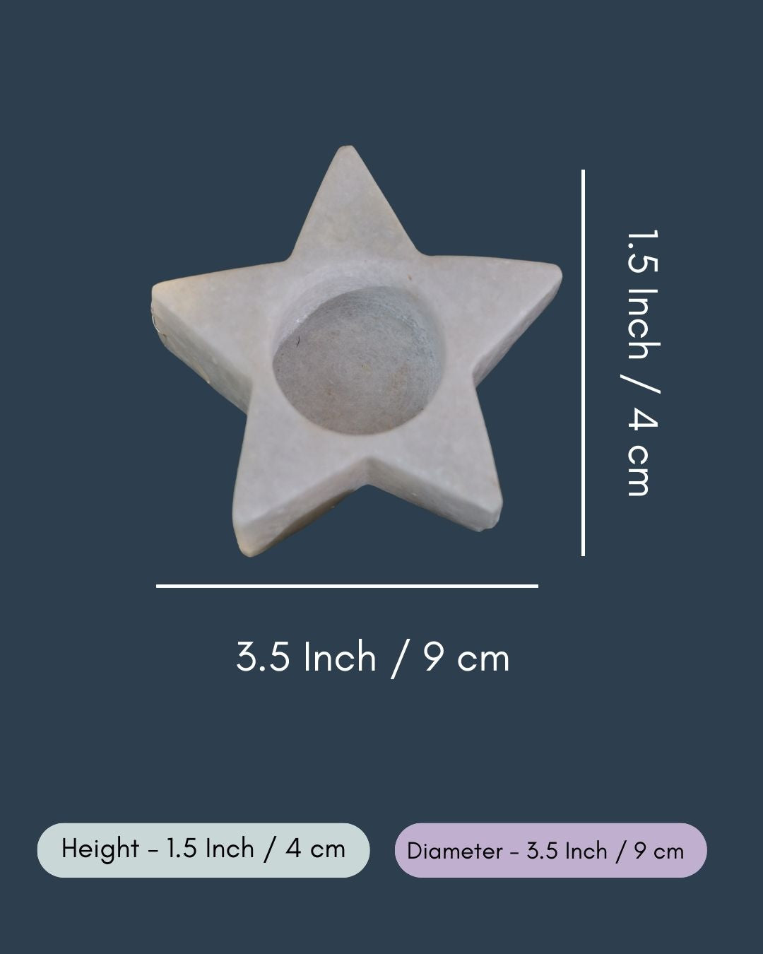 Star Marble Candle Light Holder