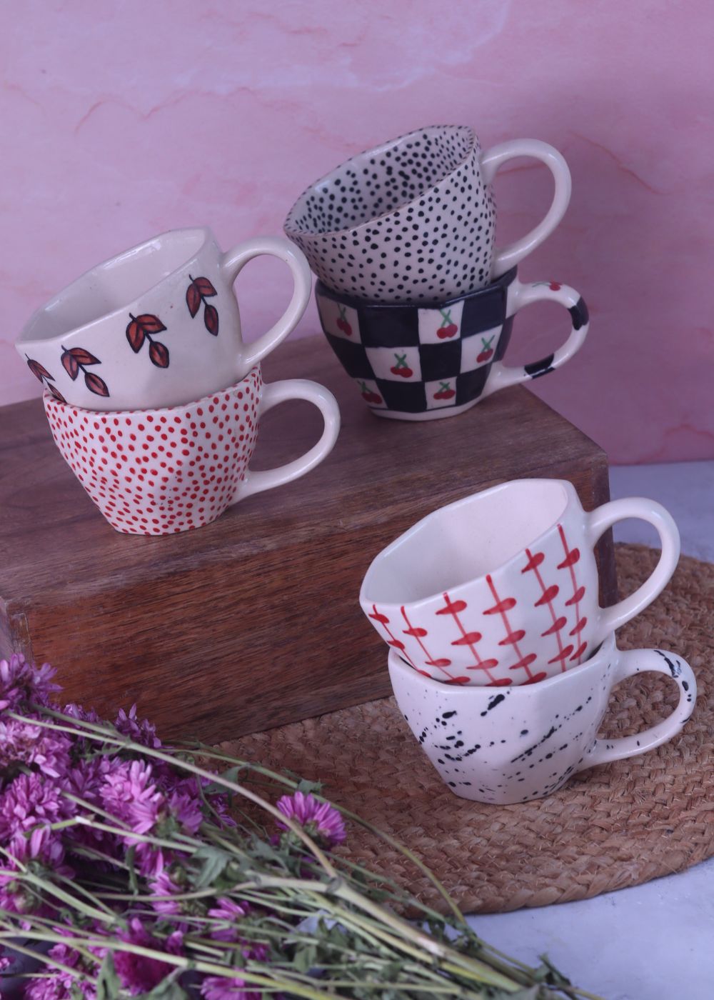 Set of 6 Handmade Mugs (for the price of 5) handmade in india