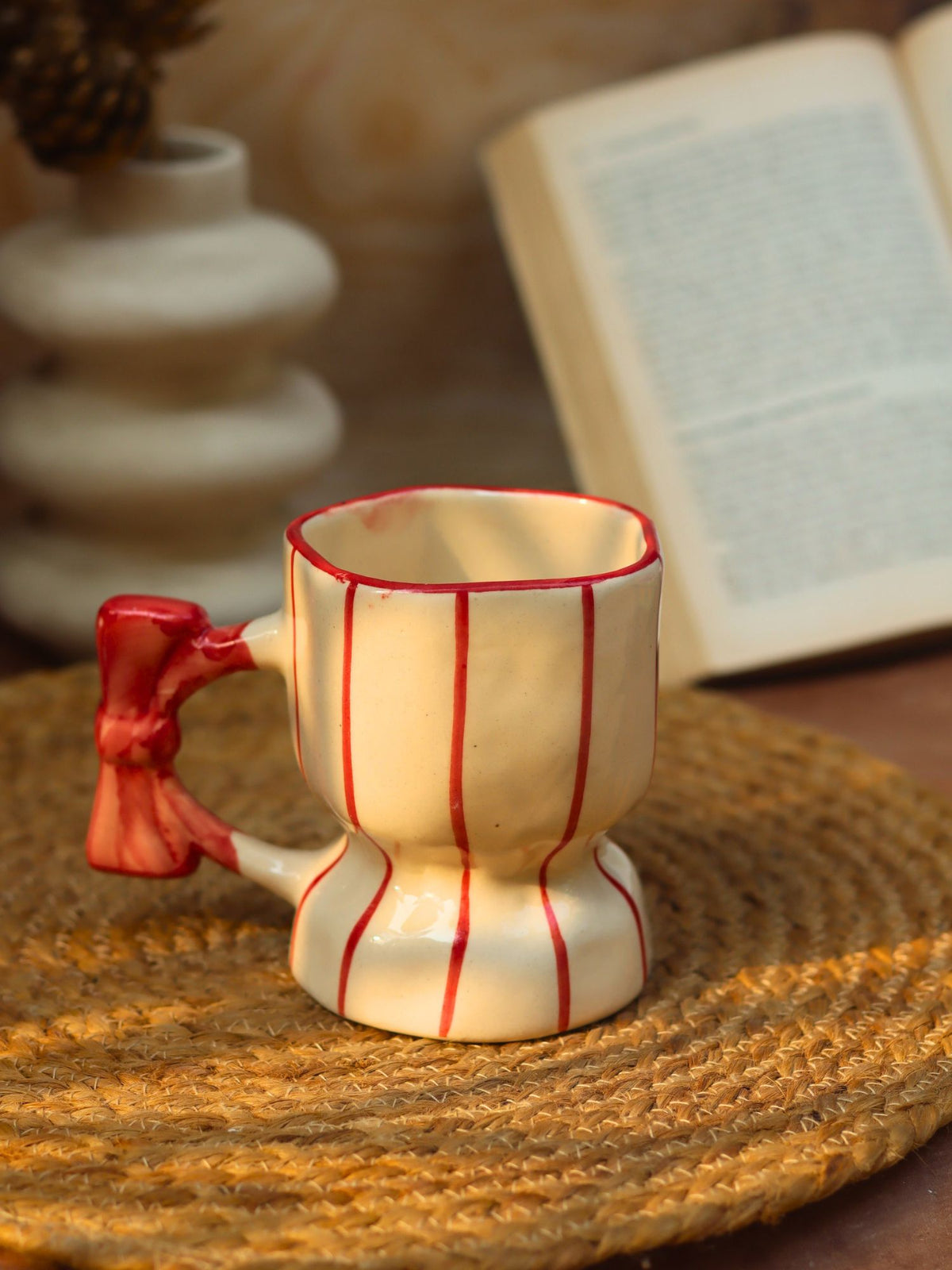 Bow Handle Mug handmade in India