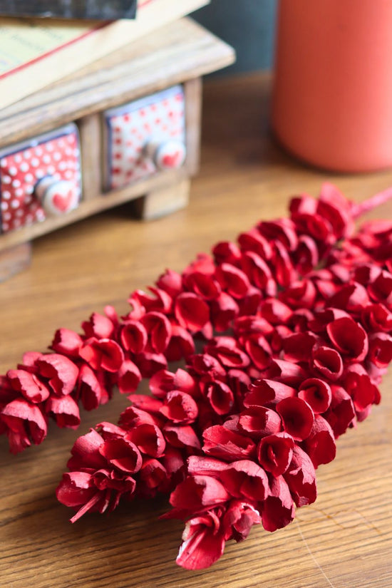 Dried Red Phalaris Flower Bunch