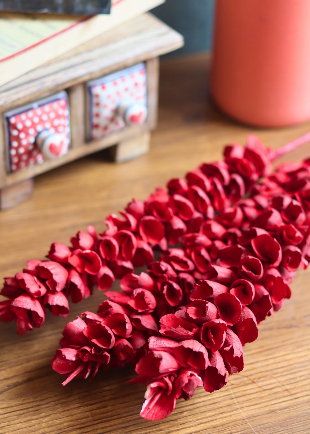 Dried Red Phalaris Flower Bunch