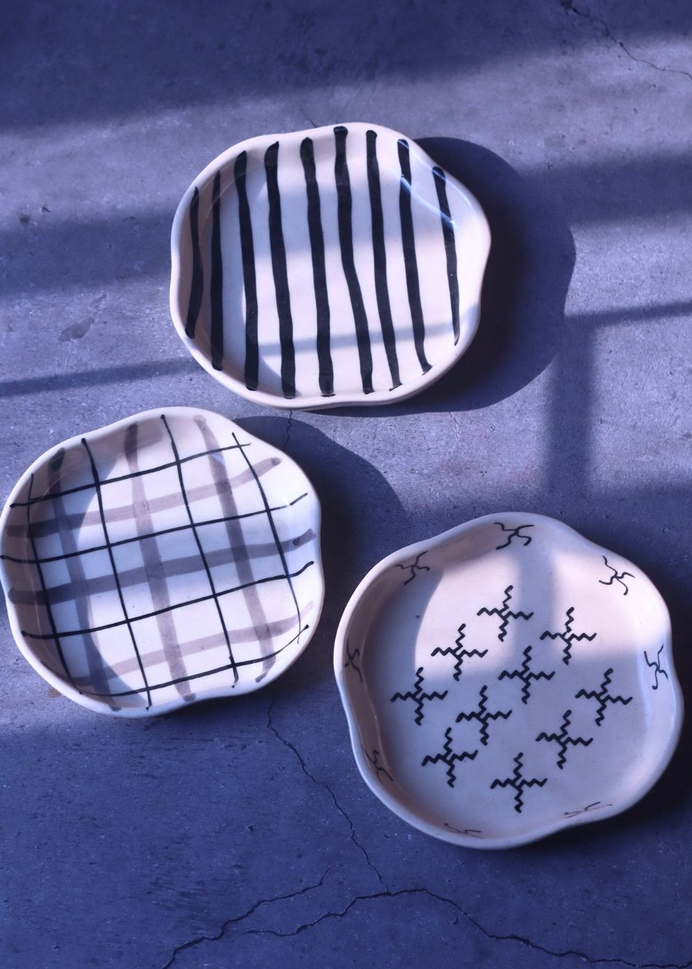 Checks, Zebra & Crosses Handmade Dessert Plate with premium quality material