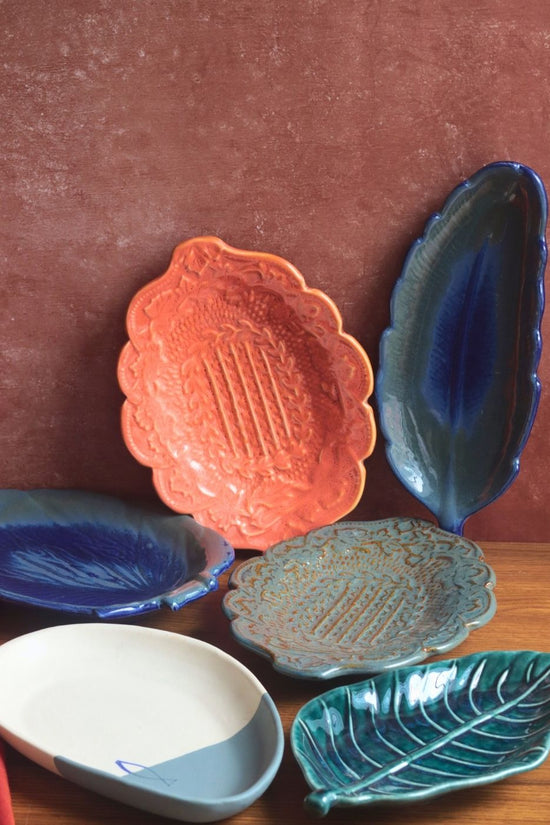 Handmade Set of 6 Textured Plates (for the price of 5)