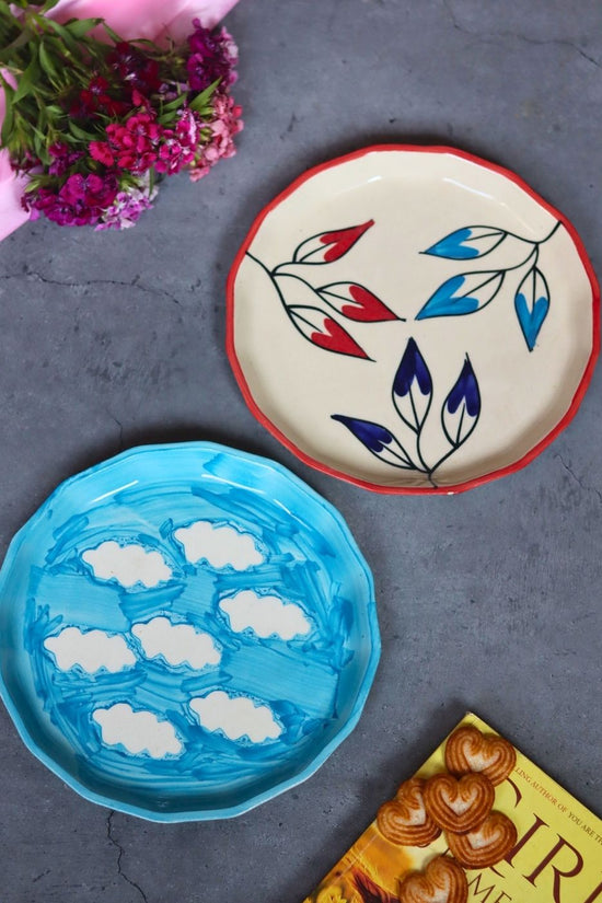 Petals & Cloud Snack Plates handmade in india