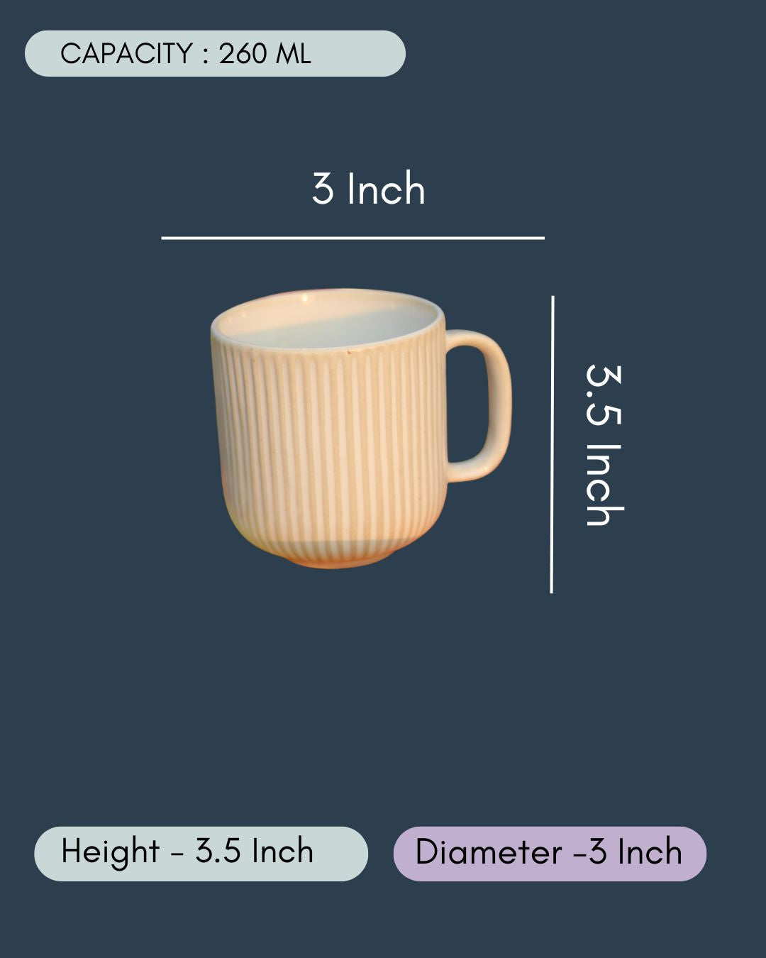 White Lined Mug