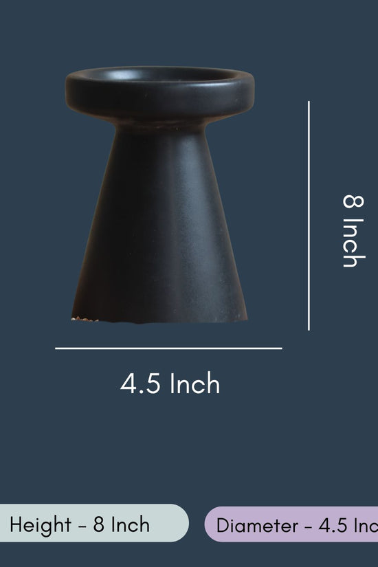 Black Pillar Candle Holder - Large