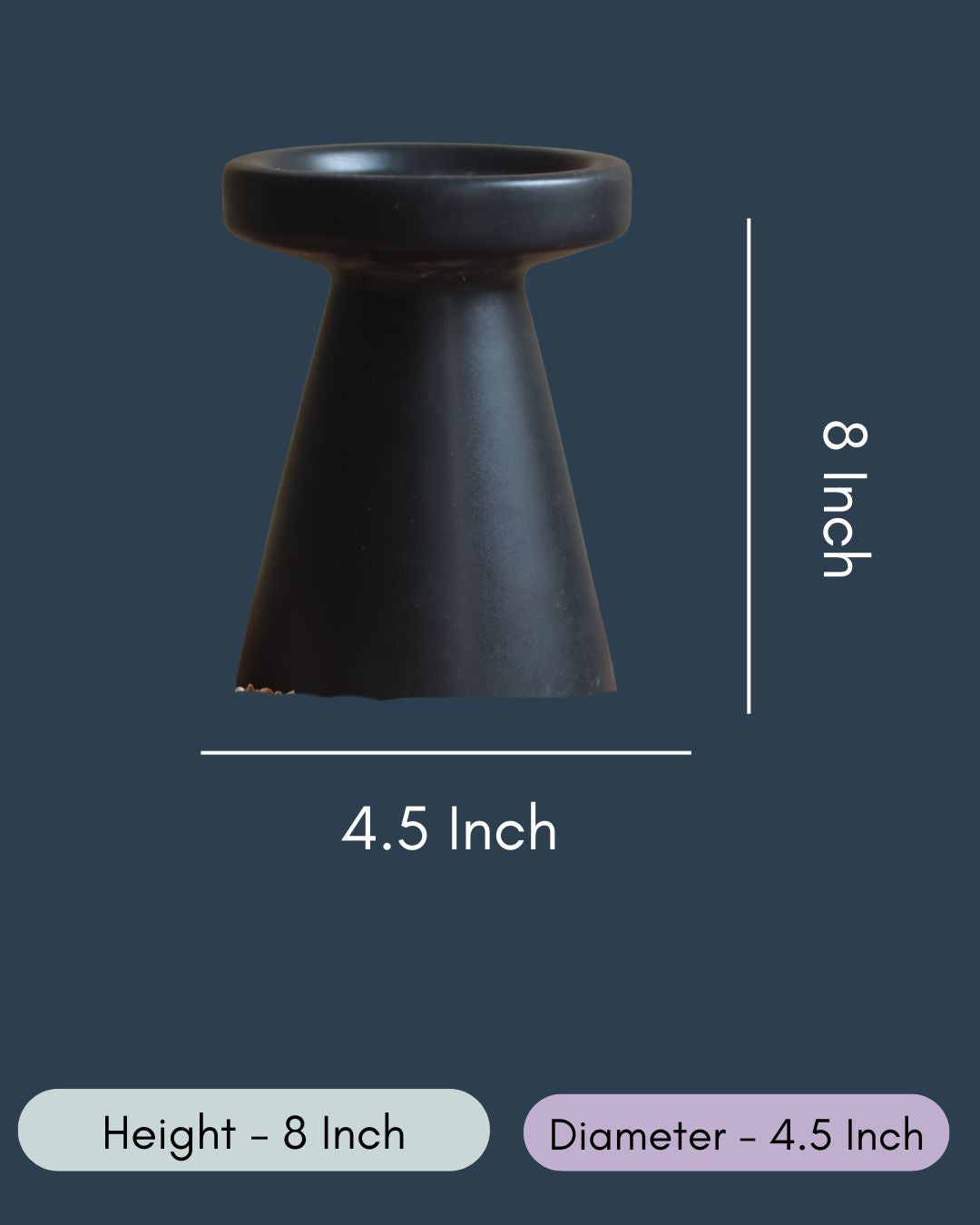 Black Pillar Candle Holder - Large