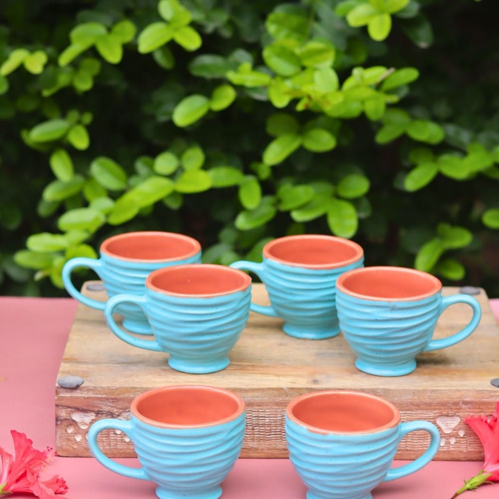 handmade Set of 6 - Sky Torrent Chai Cup