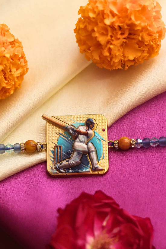 ⁠Batsman Rakhi handmade in India