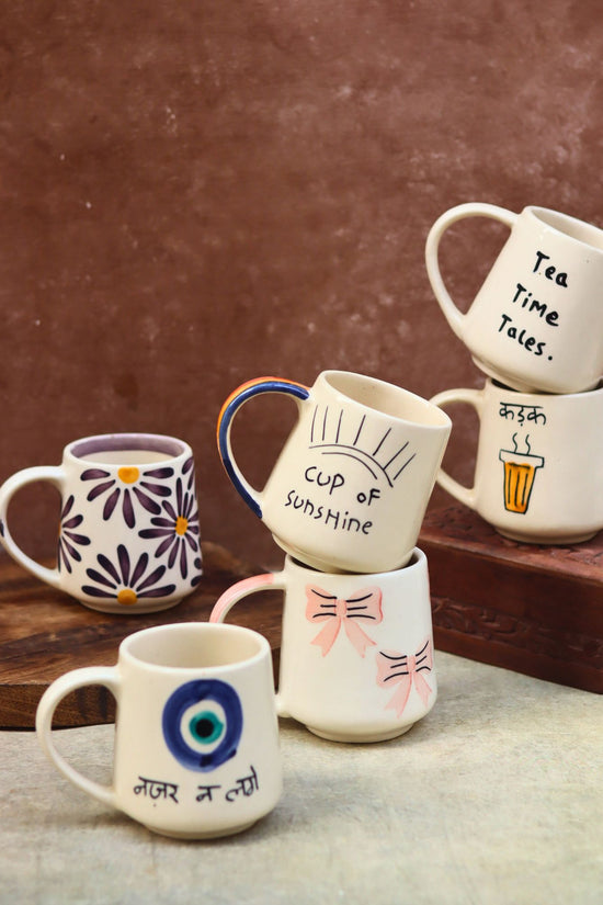 Set of 6 Simple Sips mugs combo (for the price of 5) handmade in india