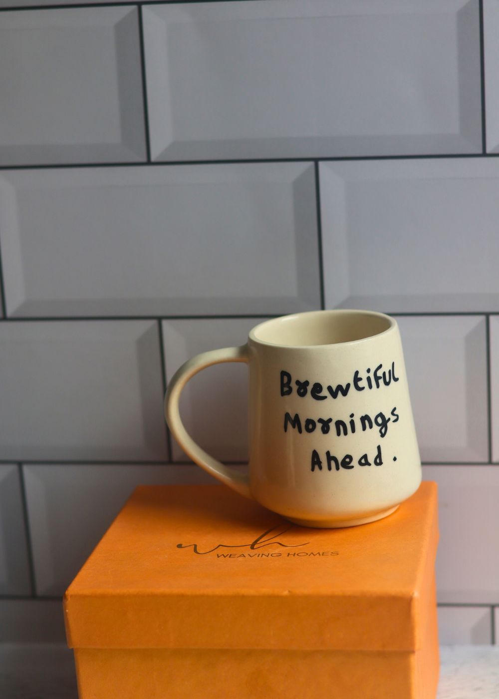 brewtiful morning mug in a gift box handmade in india