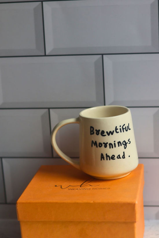 brewtiful morning mug in a gift box handmade in india