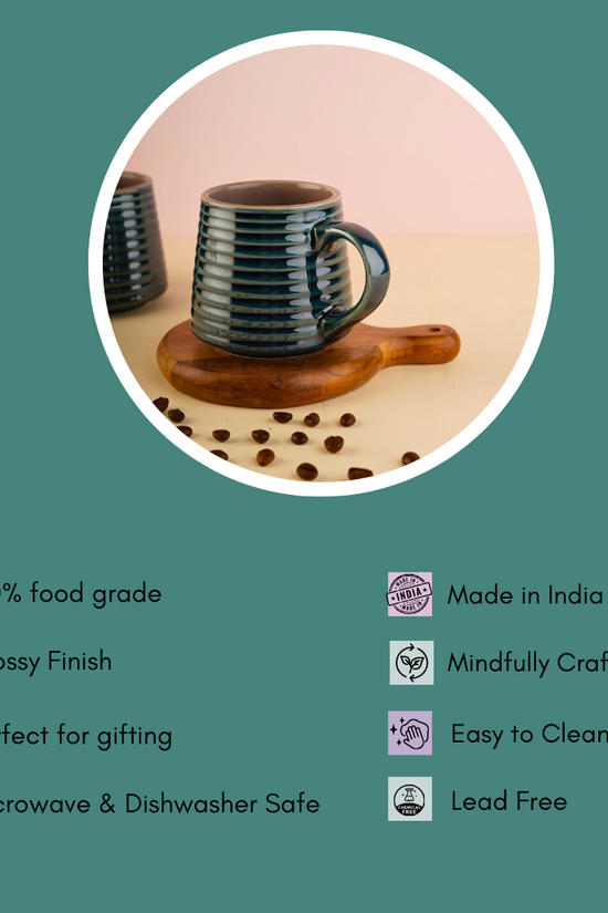 mesmerising blue chai mug with details 