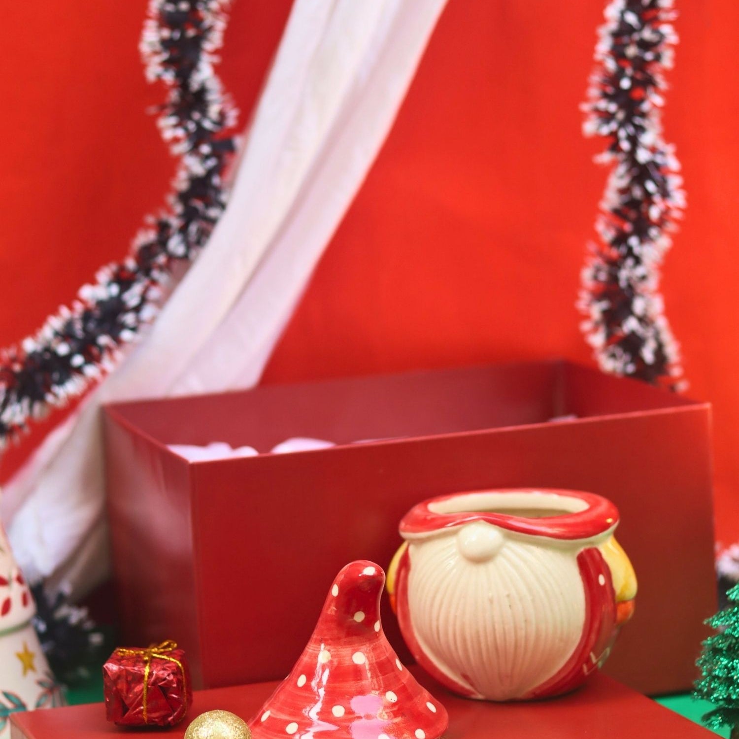 The Cutest Santa Jar in a Gift Box made by ceramic