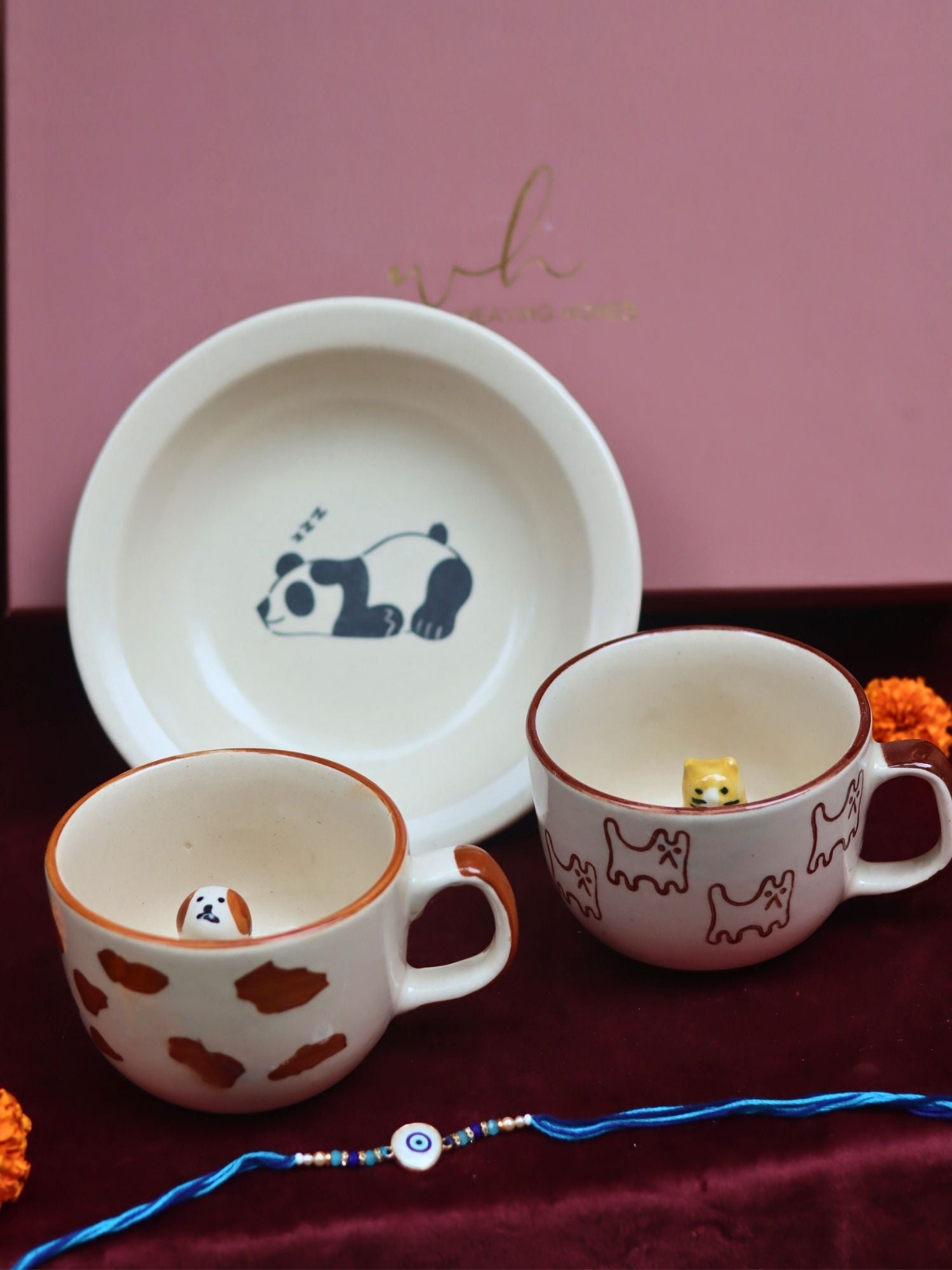 The Pawfect Luxe Rakhi Gift Hamper made by ceramic