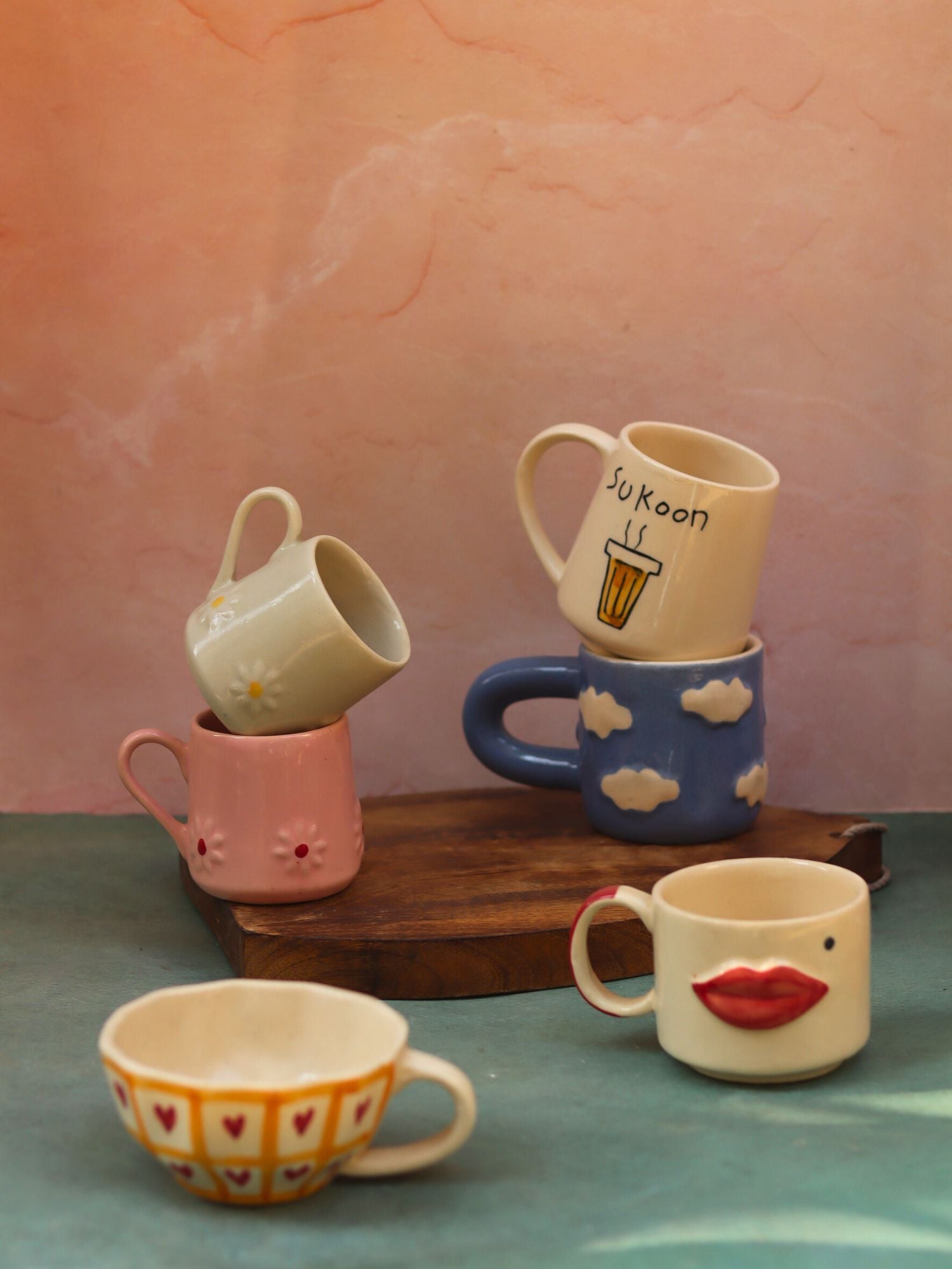 Set of 6 Aesthetic Brew Mugs (for the price of 5)