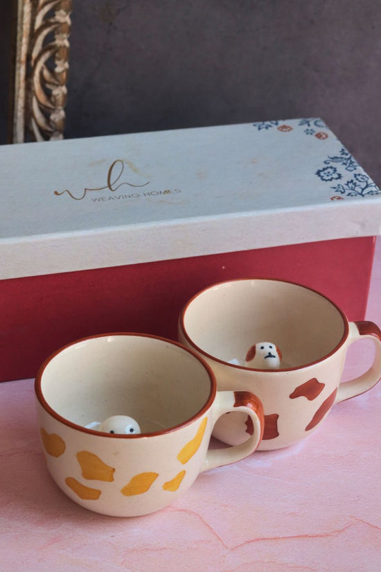 Handmade Dog & Duck mug in a Gift Box