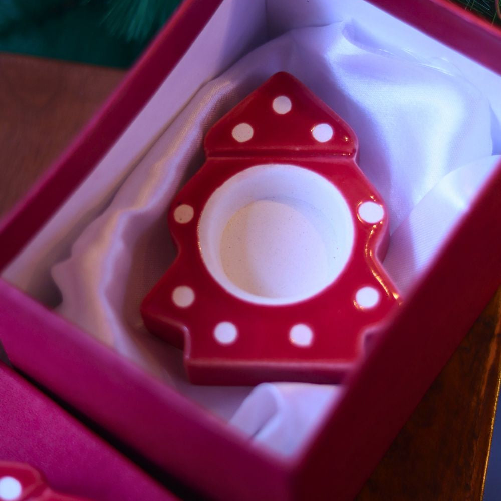 Handmade Christmas Tree Tea light Holder in a Gift Box