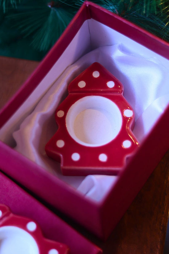 Handmade Christmas Tree Tea light Holder in a Gift Box