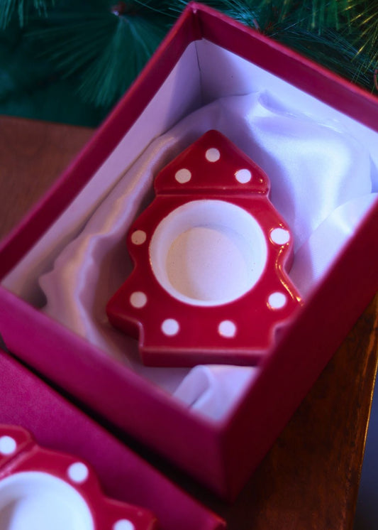 Handmade Christmas Tree Tea light Holder in a Gift Box