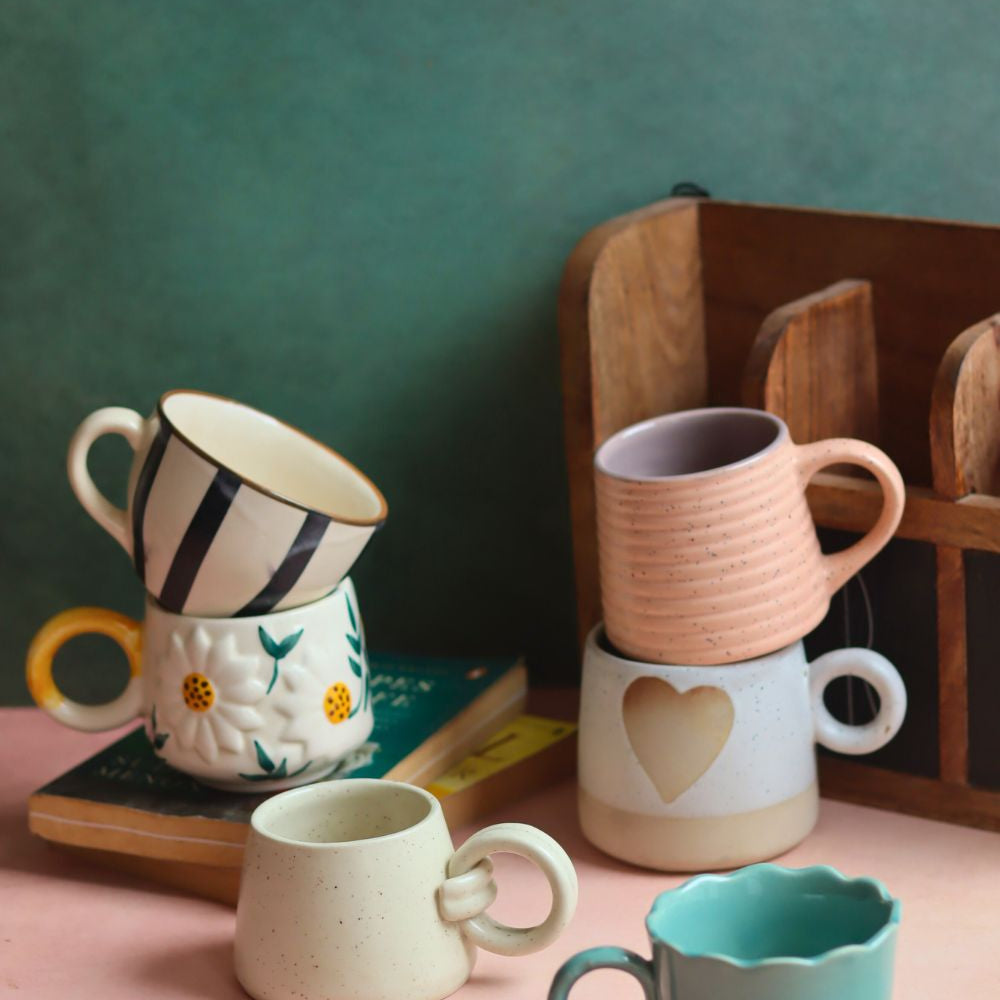 Set of 6 - Evergreen Elegance Mugs (for the price of 5) made by ceramic