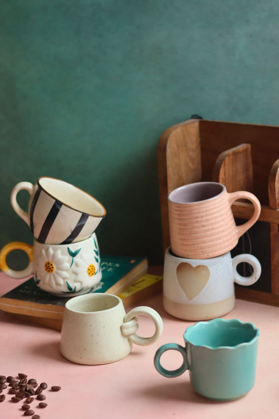 Set of 6 - Evergreen Elegance Mugs (for the price of 5) made by ceramic