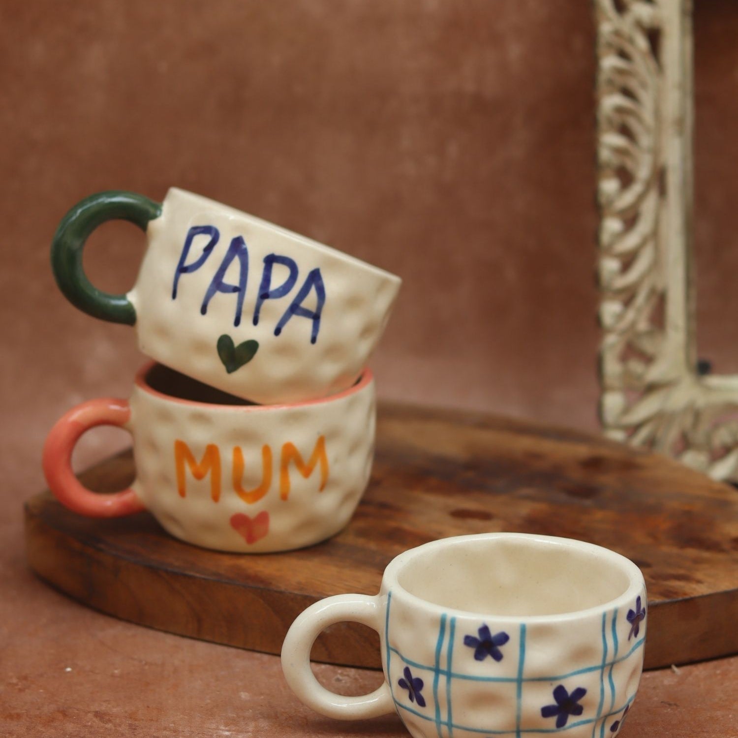 Set of 3 - Sweet Sip Mugs combo made by ceramic