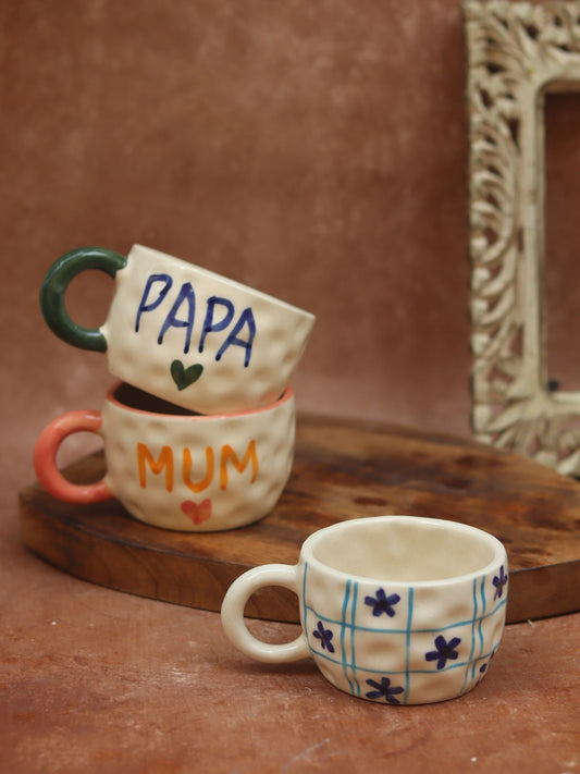 Set of 3 - Sweet Sip Mugs combo made by ceramic