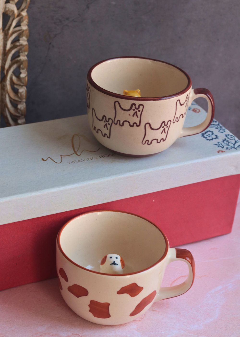 Dog & The OG Cat mug in a Gift Box made by ceramic