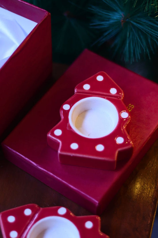 Christmas Tree Tea light Holder in a Gift Box handmade in india