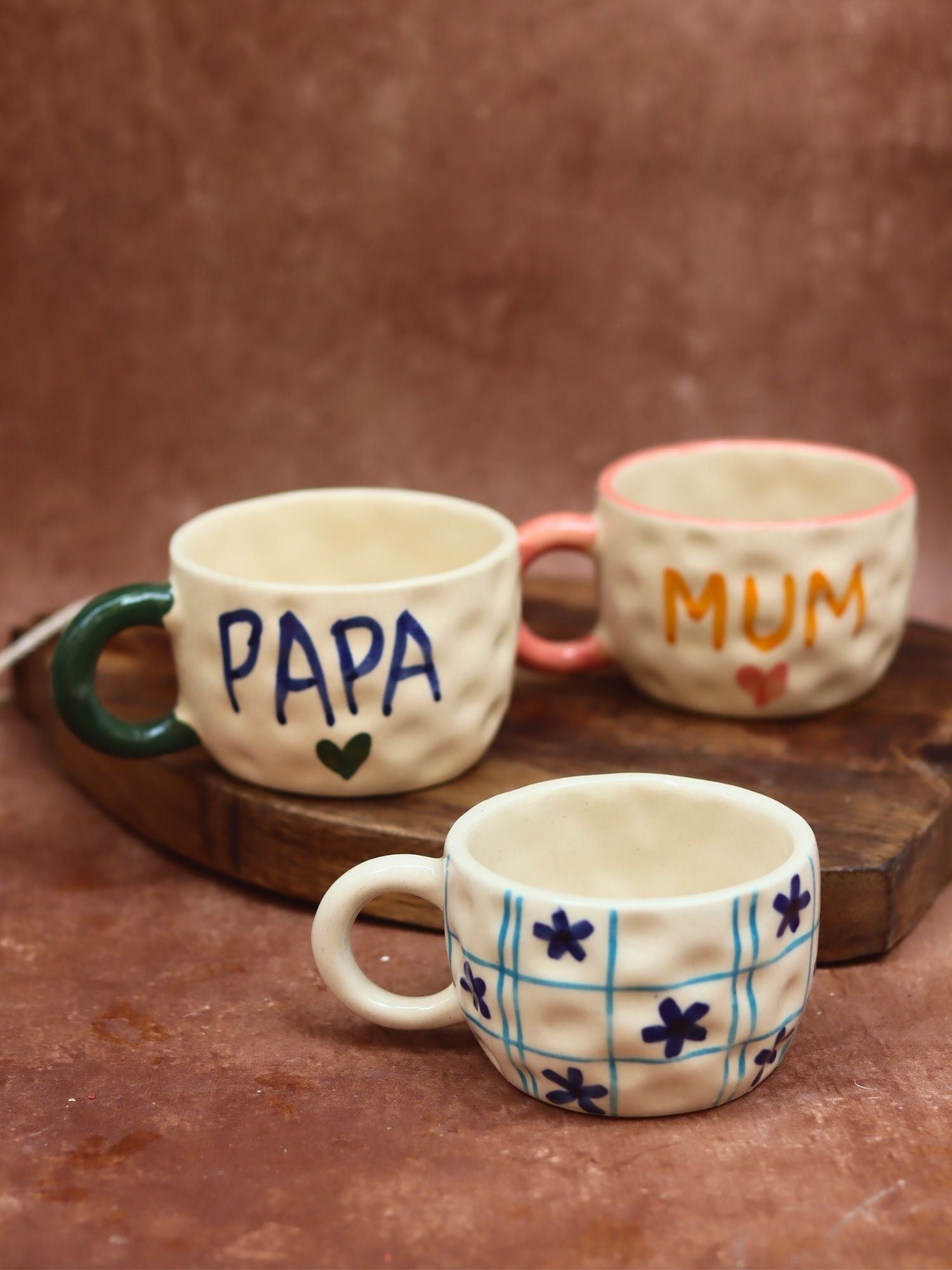 Set of 3 - Sweet Sip Mugs combo handmade in India