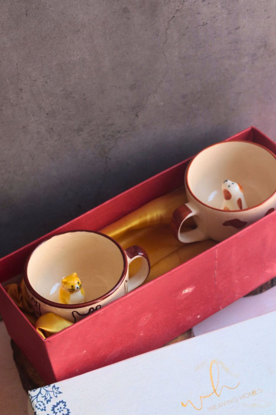 Dog & The OG Cat mug in a Gift Box handmade in india