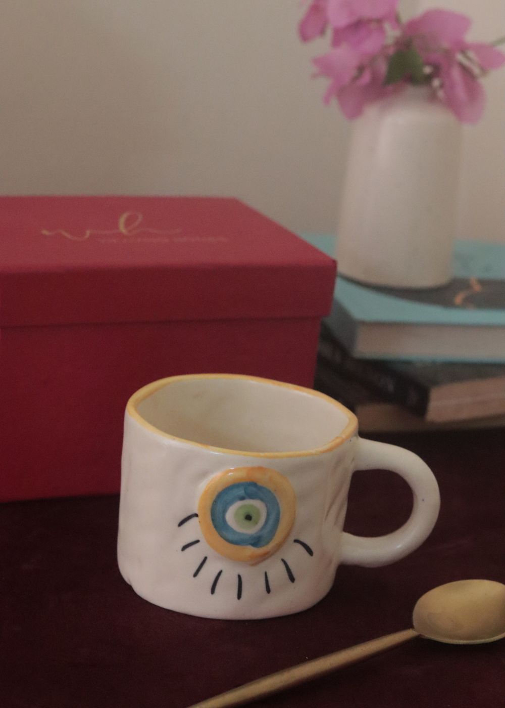 Abstract Evil eye mug in a premium Gift hamper