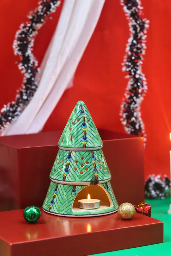 Christmas tree tea light Diffuser in a Gift Box made by ceramic