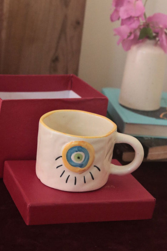Abstract Evil eye mug in a Gift Box made by ceramic
